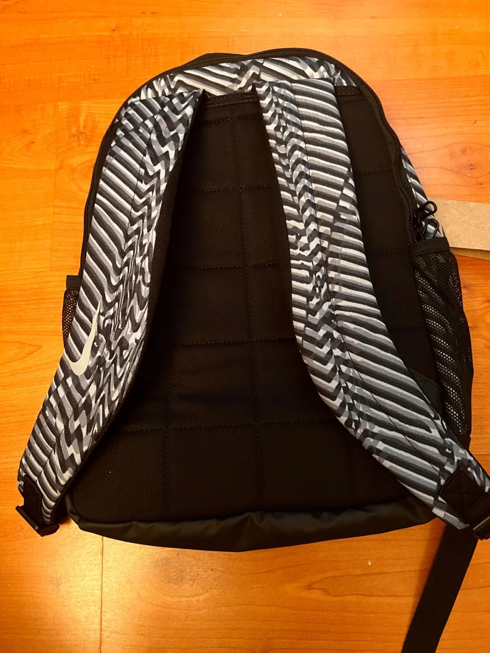 Nike Black & White Zebra-Print Backpack with Large Swoosh